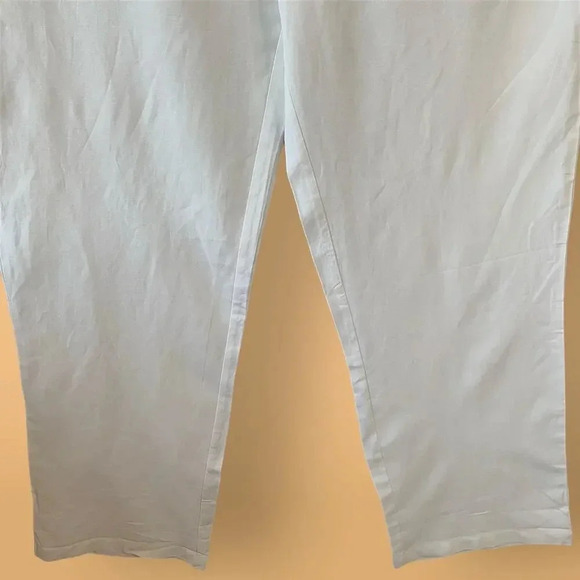 Appraisal New Linen Blend Straight Leg High Waist Pants Size XL Ivory White - Picture 4 of 15